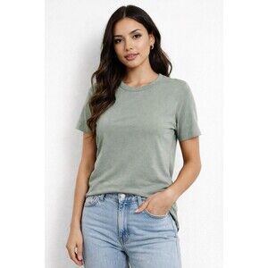 Banana Republic Luxe Touch Tee Womens S Green 100% Cotton Performance T-Shirt